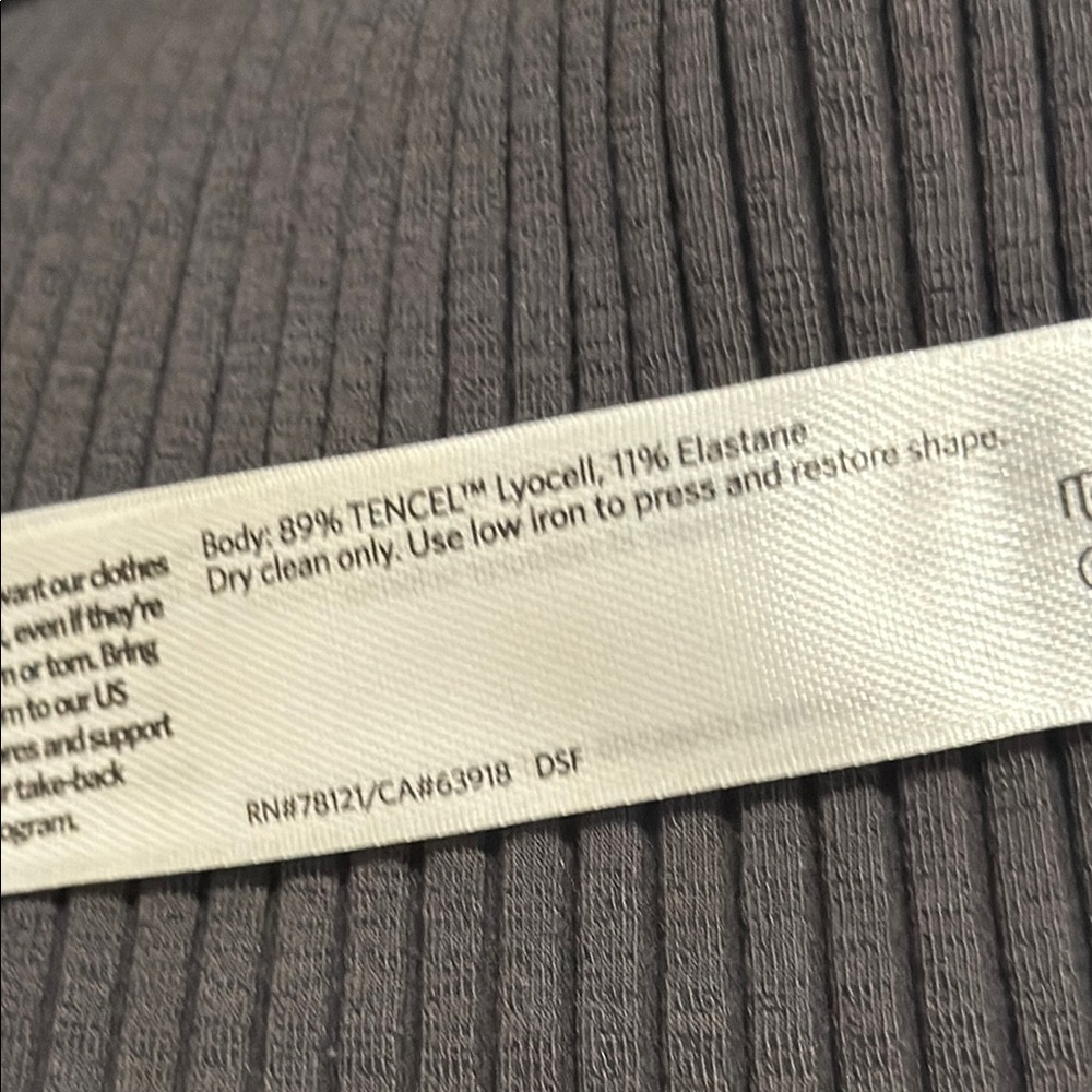 Eileen Fisher Olive Green Ribbed Midi Slip Dress - Picture 5 of 5
